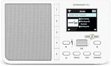 TechniSat STERNRADIO IR 2 - Radio por Internet (Wi-Fi, Pantalla a Color, Despertador, Temporizador, AUX, repetición de Alarma, Teclas de selección Directa, Control de aplicación), Color Blanco